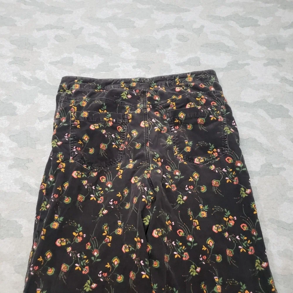 Pilcro And The Letter Press Pants Womens 31 Black Corduroy Floral Wide Leg - Picture 9 of 10